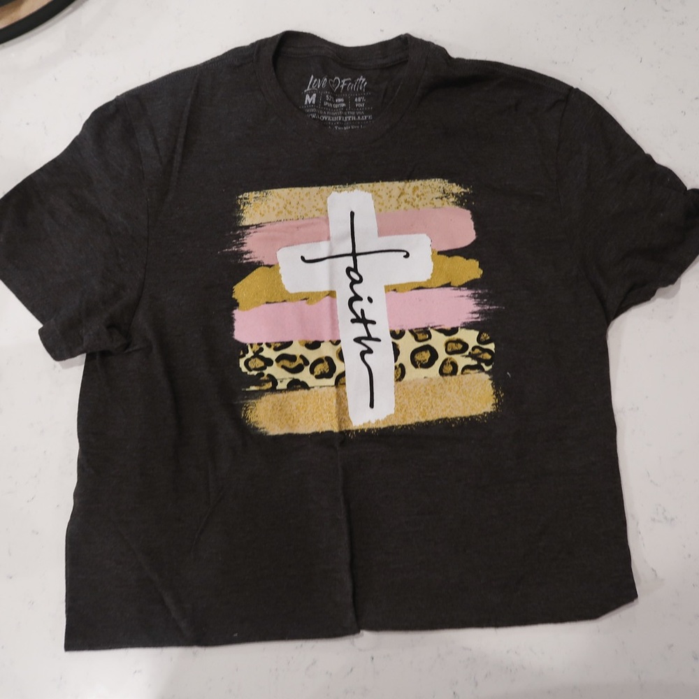 Levi's Black Tee with Pink and Gold Accents